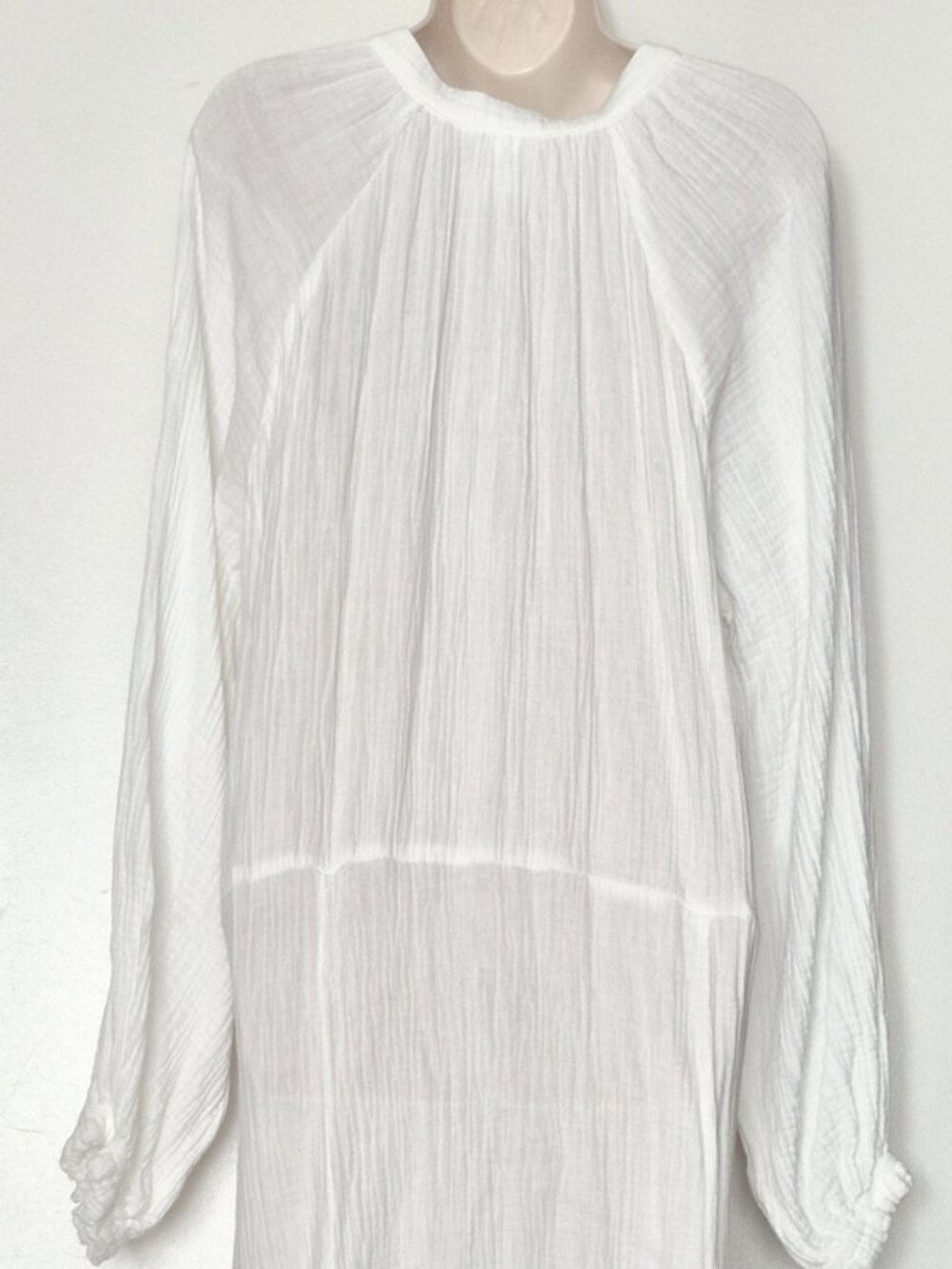H&M Long Kaftan Dress Cotton Boho Dress White Size L - Picture 7 of 16